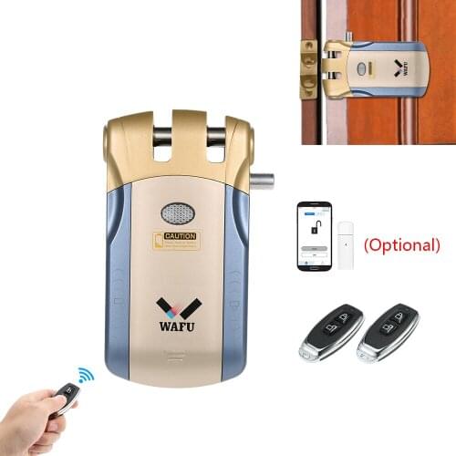 WAFU 010 Wireless Security Invisible Keyless Entry Door Intelligent Lock Remote Control Smart Lock Phone APP Unlocking Optional