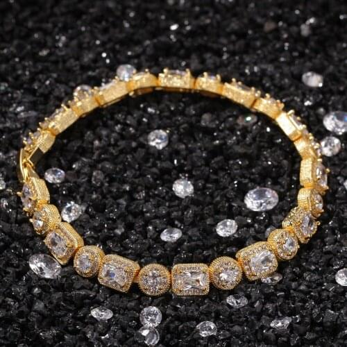 Hip hop jewelry new arrived Men Iced Out Bling CZ Bracelet pave setting cubic zirconia charm bracelets Hip hop jewelry gifts