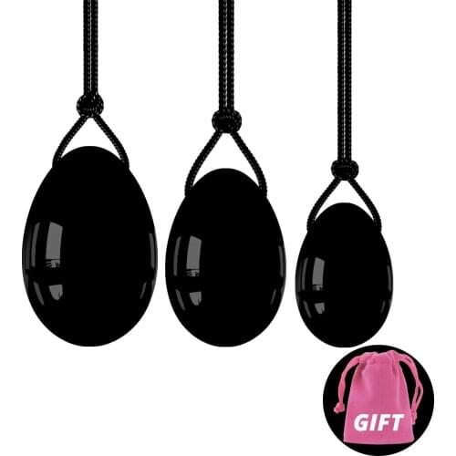 Rose Quartz Yoni Egg Set Natural Obsidian Jade Eggs Yoni Wand Jade Massager Vaginal Muscles Tightening Ball Crystal Kegel Eggs