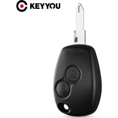 KEYYOU Replacement 2 Buttons Remote Key Shell Case For Renault Duster Logan Fluence Clio NE73 Uncut Blade