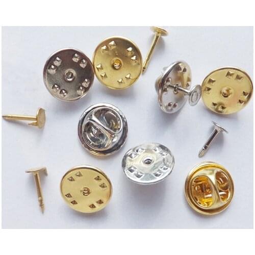 20PCS 1.2cm Metal Butterfly Clips and Pins back for DIY Brooches badges Handmade jewelry finding material Lead Free Nickle Free