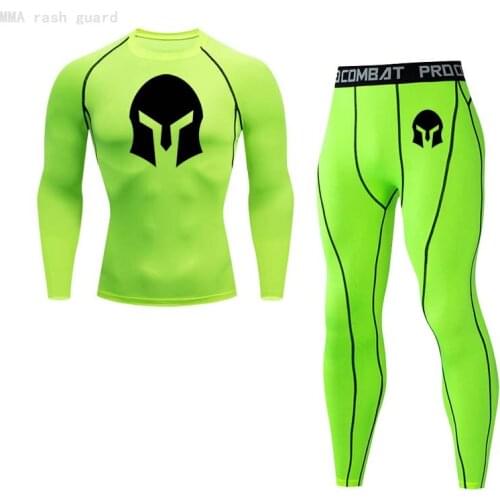 Winter jogging suit Thermal underwear shirt Mens Compression tights Fitness leggings Starba 300 Warriors MMA rash guard clothing