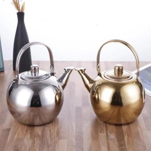 0.9L Stainless Steel Teapot Coffee Pot Kettle with Tea Leaf Infuser Filter Coffee Maker Kung Fu Tea Set