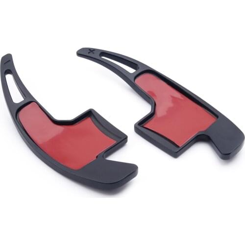 1Pair Car Black Aluminum Alloy Steering Wheel Shift Paddle Shifter Trim Cover Fit for Ford Mustang 2015 2016 2017 Accessories