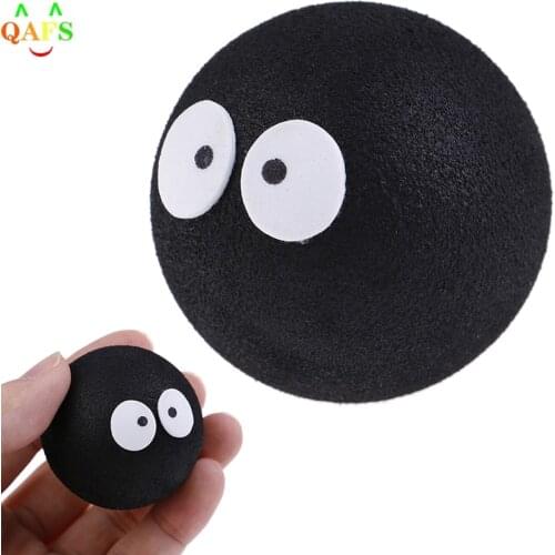 1x Black Aerial Ball Face Coal Briquettes Ball Car Antenna Pen Topper Decor Toy