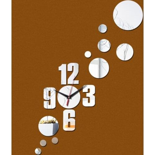 2019 hot sale diy fashion mirror wall clock clocks living room quartz modern single face acrylic watch decoration