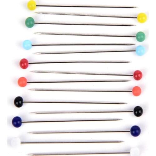 50pcs Round Pearl Head Dressmaking Pins Weddings Corsage Florists Sewing Pin DIY Crafts Accessories New