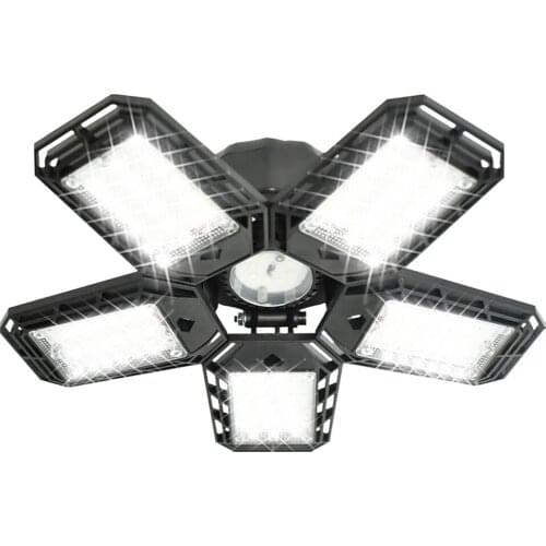 6500K LED Garage Lamp E27 Lamp Head Deformable Folding Adjustable Ceiling Lamp Workshop Lights Flower Light Decoration Accessory