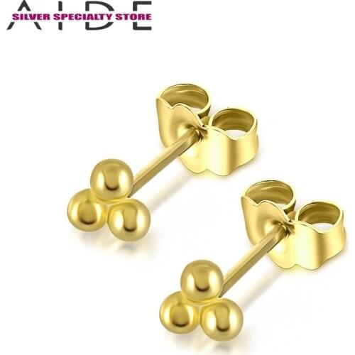 AIDE Mini Rose Gold Stud Earring 925 Sterling Silver Earrings For Women 2020 Piercing Earring Fine Jewelry Pendientes Arete Gift