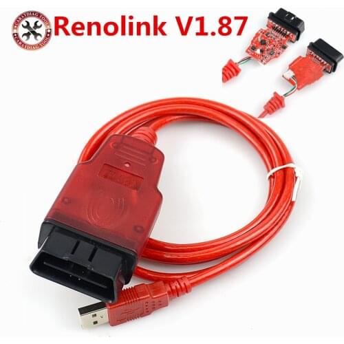 Renolink V1.87 For Re-nault ECU Programmer OBD2 Car Diagnostic Cable For Re-nault/D-acia Key Programmer Airbag/ECU Reset