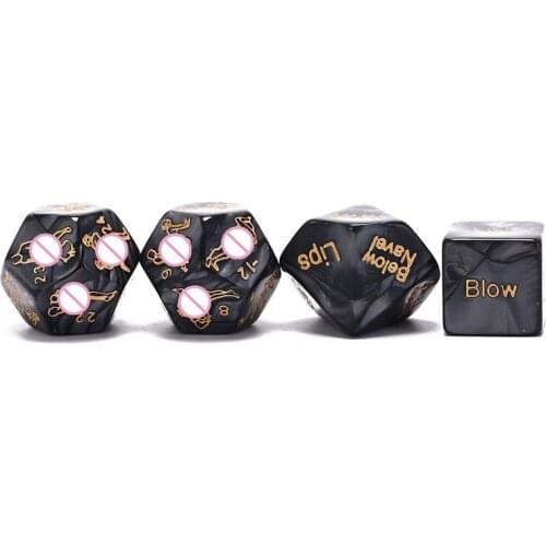 Black Fun Acrylic Love Dice Sex Toys For Couples Erotic Toys Adult Sex Toys For Women Men Russian Love Game Toy Couple Gift