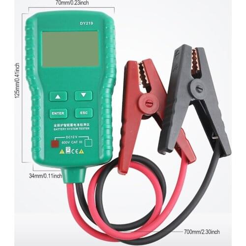 Digital 12V Battery and System Tester Automobile Current and Voltage Detector Vehicle Battery Tester Analyzer 100-1700 CCA