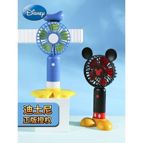 Disney Electric Fan Student Dormitory Cartoon Handheld Mini Mute USB Portable Cartoon Charging Office Fan