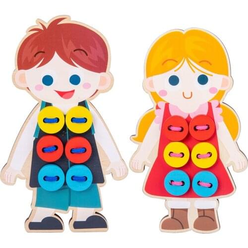 Montessori Toys Baby Teaching Aid Kindergarten Educational Learning Toys for Kids Children Basic Life Skills Buttons Shoelaces