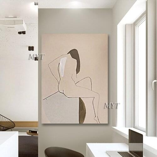 Handmade oil painting girl human body back art wall painting sitting room adornment abstract household adornment oil painting