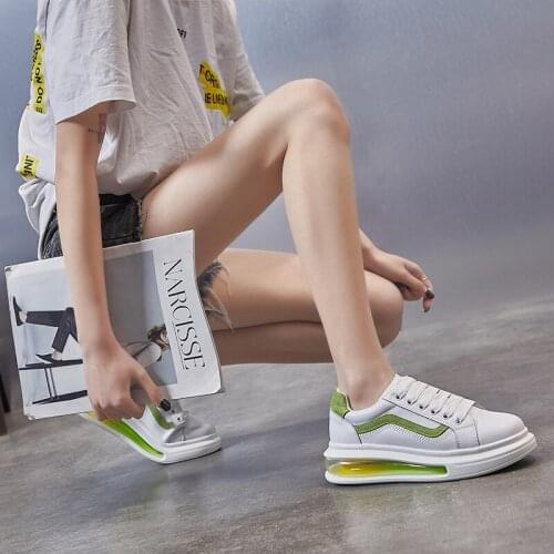 Fashion Womens White Flat Shoes Platform Summer Spring Autumn Breathable Casual Sneakers Vulcanize Shoes Microfiber Solid