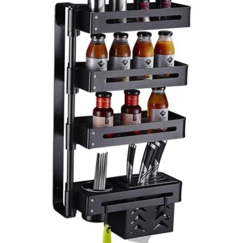 Hole Free Kitchen Storage Rack Seasoning Rack Wall Mounted Corner Rotatable Triangle Storage Rack Saves Space