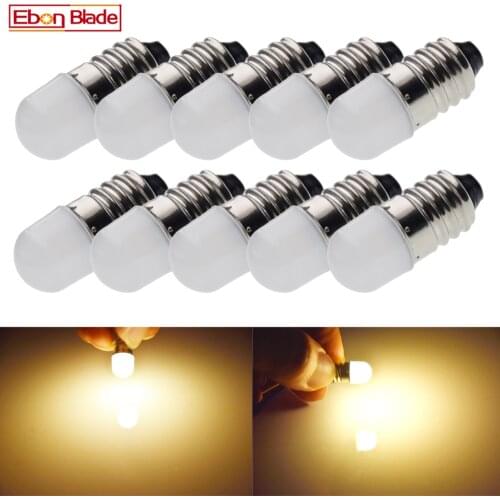 10Pcs Lamp LED Bulb 3V 6V DC Warning Signal Light 4300K Warm White MES E10 1447 Base Screw for Torch Bike Bicycle Flashlight