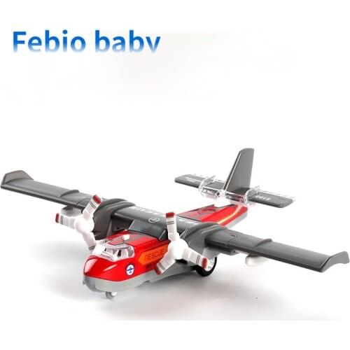Alloy Aircraft Model Return Acousto Optic Water Plane Model Transport Plane Childrens Toy Simulation Ornaments