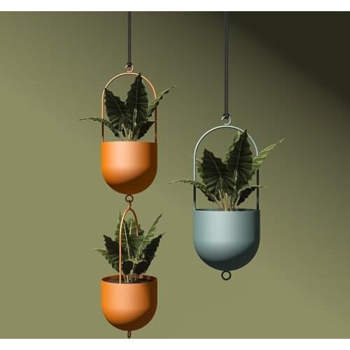 Fashionable literary indoor hanging flower pot Pastoral small fresh hydroponic plant pot home office living room decoration