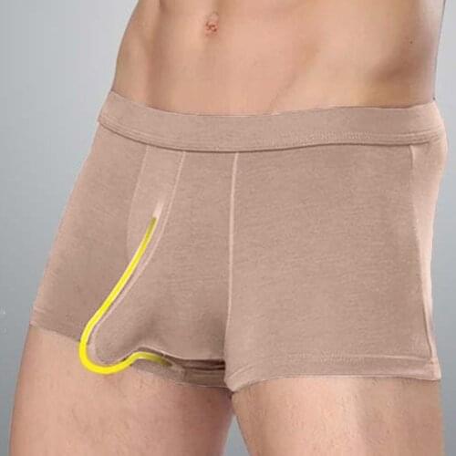 2021 New Elephant Nose Boxer Men Underwear Underpants Boxershorts Bulge Pouch Solid Color Model Breathable Underpants