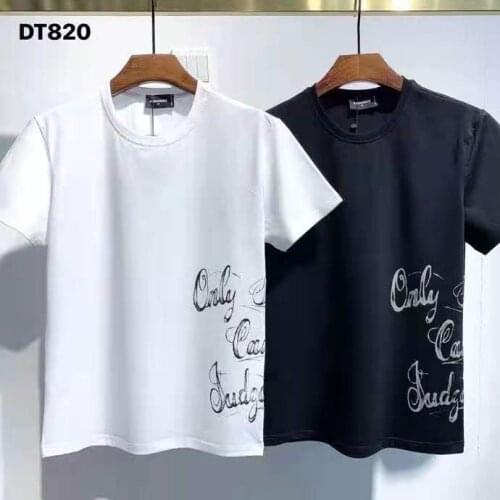 2021 New Fashion Mens D2 Cotton Casual Short-sleeved Top T-shirt Men Clothing DT820