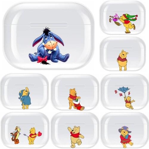 Disney Pooh Bear Transparent TPU Case For Airpods Pro 3 Case Silicone Headphone Accessories Air Pods 3 Apple Protective