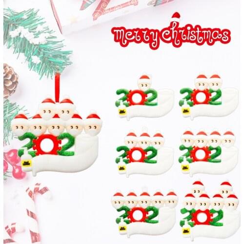 Xmas Merry Christmas Decorations for Home Tree Personalized DIY Hanging Santa Claus 2020 Quarantine Ornament 2021 Pendants