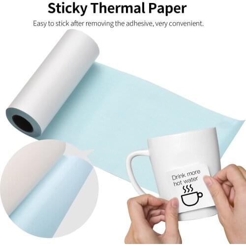 76x30mm Self-Adhesive Direct Thermal Paper BPA-Free Sticky Paper for Portable Pocket Mobile Thermal Printer BT Photo Printer