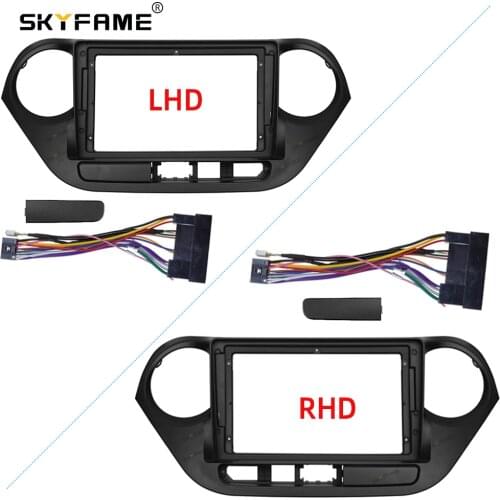 SKYFAME Car Frame Cable For HYUNDAI i10 2013-2016 9 inch Big Screen Audio Dash Panel Frame fascia