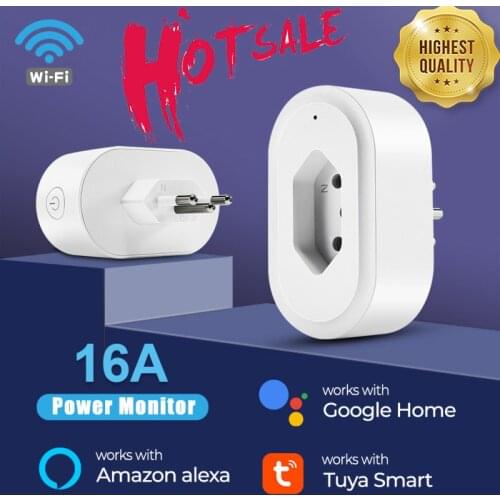 WiFi Smart Plug 16A BR Socket Tuya Smart Life APP Work With Alexa Google Home Assistant Voice Control Power Monitor Timing
