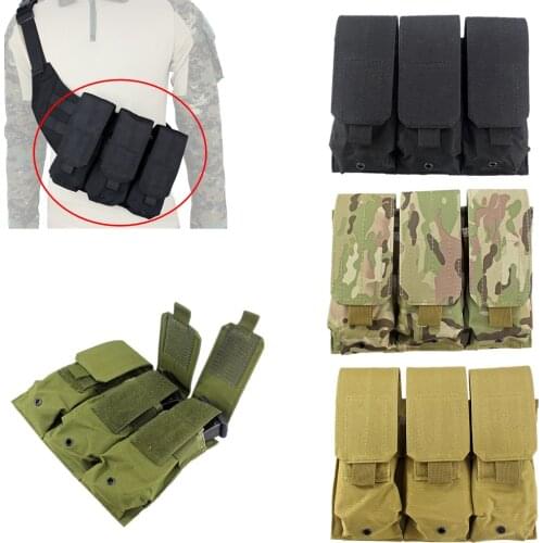 Tactical Molle Triple Magazine Pouch Holster Bag for Glock 17/19/23 Sig 226 Mag Bag Hunting Accessories