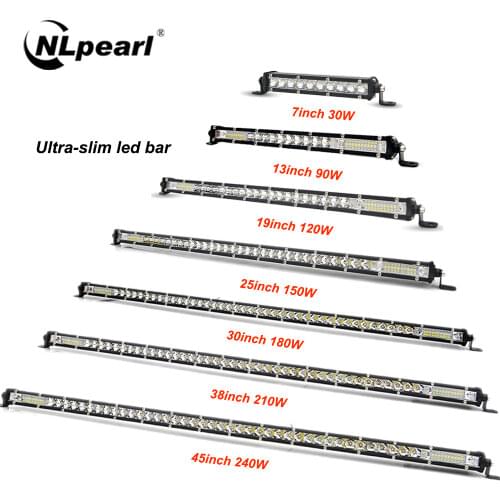 NLpearl Ultra Slim 7-50 Inch offroad 4x4 Led bar auto Driving work Light for Jeep truck ATV SUV UAZ 4WD LED Headlights 12V 24V