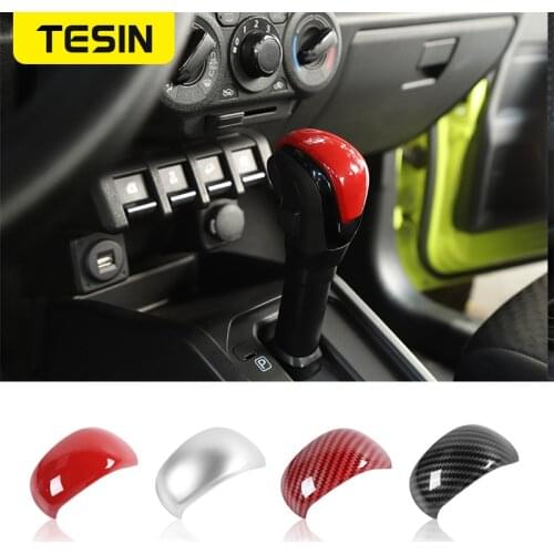 TESIN Interior Mouldings For Suzuki Jimny Car Gear Shift Knob Head Decoration Cover Sticker For Suzuki Jimny 2019+ Car Styling