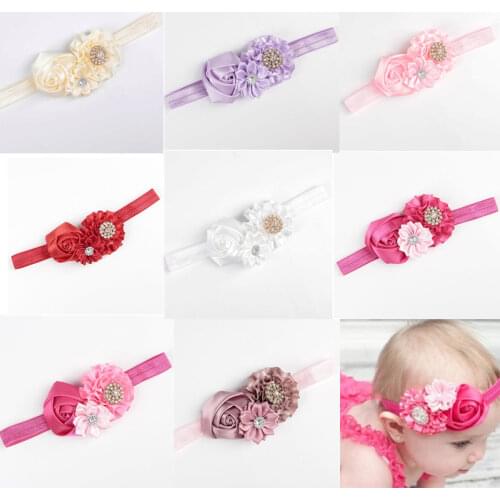 1PC 8color Newborn Baby Headband Rose Flower Decorated Fashion Photo Props Girls Hair Accessories