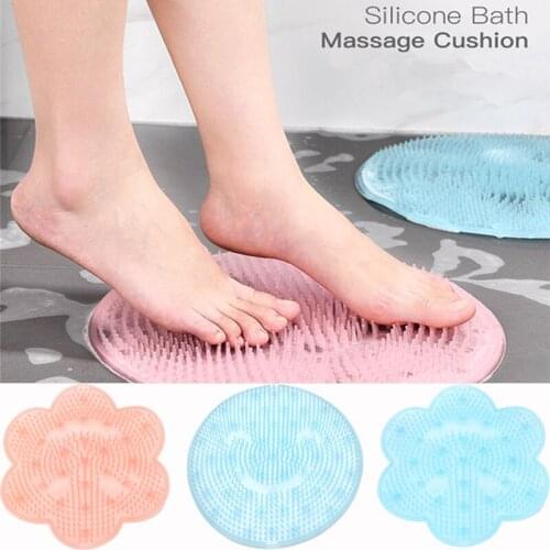 1Pc Round Flower Shape Scrub Bath Massage Pad,Non-slip Bathroom Mat Safety Shower Bath Mat Foot Massage Pad Suction