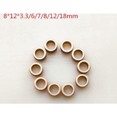 10pcs/lot Inner Hole:8mm Out Diameter:12mm brass Copper Base Bushing Guide Sleeve Precision Oil Bearing