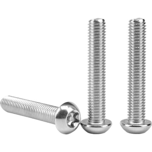 10pcs M6 304 stainless steel Torx pan head anti-theft screw T&TX round anti-tamper with core with column bolt 8mm-60mm long
