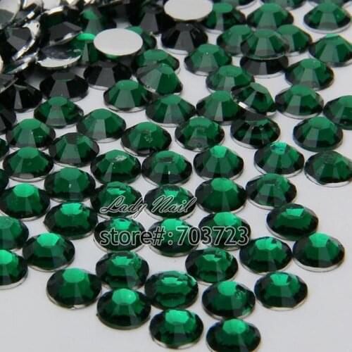 1000PCS ss20 5mm Hot Sale Flatback Acrylic Makeup Nail Art Decoration Glitter Rhinestones Beads Dark Green N19