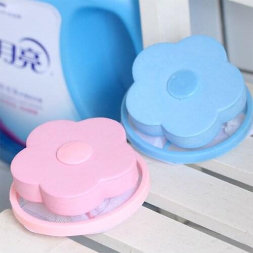2 Color Flower Washing Machine Hair Remover Floating Filter Bag Hair Remover Defouling Hair Remover Laundry Ball Bathroom Tools