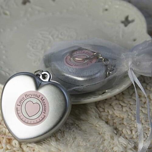 24PCS Love Beyond Measure Silver Heart Measuring Tape Wedding Favors Bridal Shower Keepsake Birthday Gifts Event Giveaways