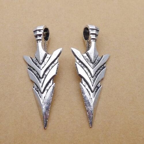 3 pieces/lot 19*47mm Antique silver color metal Arrow Arrowhead Dagger Darts Charm Necklace pendant Key chian bracelet DIY