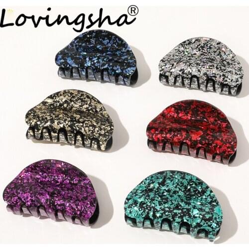 LOVINGSHA Hair Accessories Women Hair Claws Ladies Hair Crab Clamps Striped Lady Ponytail Hair Female Girl Holder Rope FC184