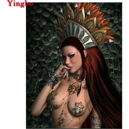 Hobby Full Square round Drill 5D DIY Diamond Painting Indian woman pattern diamond Embroidery Cross Stitch Mosaic Home Decor