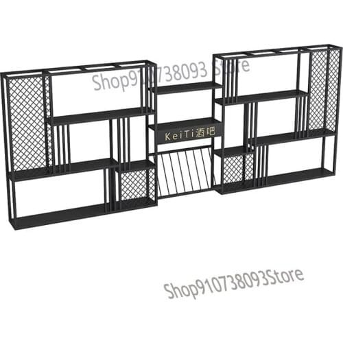 Bar counter creative wine shelf display rack wall luminous wall hanging wine cabinet rack restaurant iron wine rack