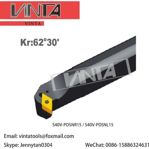 Free shipping 62.3 degree inner hole CNC carbide tool holder bar S40V-PDSNR15 S40V-PDSNL15