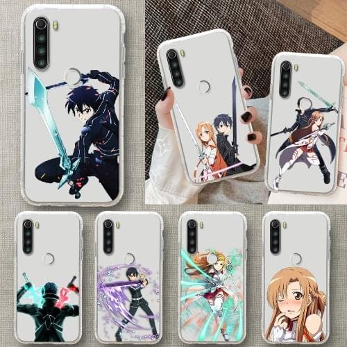 SAO sword art online Anime Phone Case For Xiaomi Redmi Note 7 7A 8 8T 9 9A 9S 10 K30 Pro Ultra transparent silicone prime