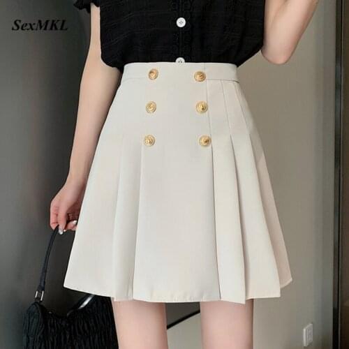High Waist Black Pleated Skirt Y2k 2021 Fashion Summer A Line Casual Harajuku Skirt Women Clothes Korean Sexy Short Mini Skirt