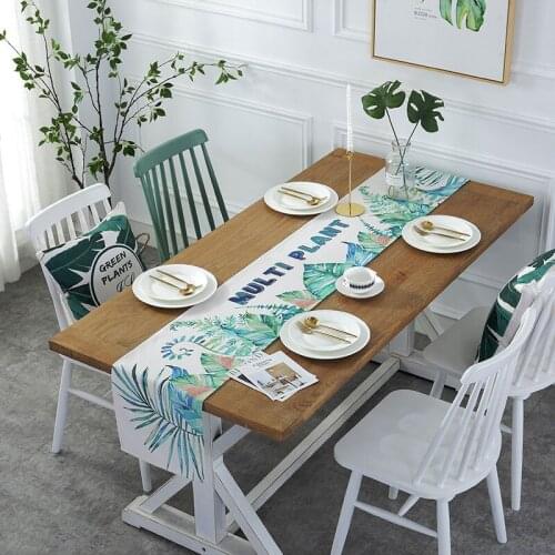 DEFU fashion simple waterproof linen table runner Modern table cloth Wedding Party Home hotel table decorative resistant dirty