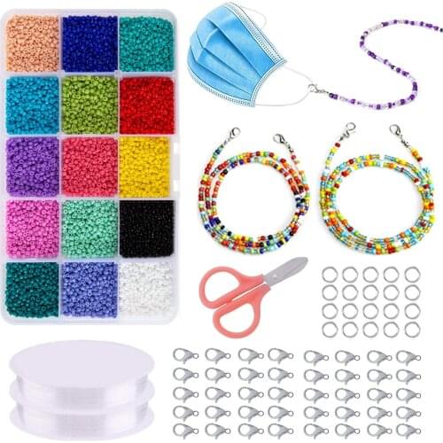 Kids DIY Fashion Reading Glasses Chain Retro Beads Eyeglass Sunglasses Spectacle Cord Neck Strap String Mask Chain Eye wear